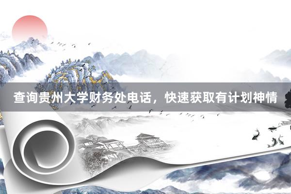 查询贵州大学财务处电话，快速获取有计划神情
